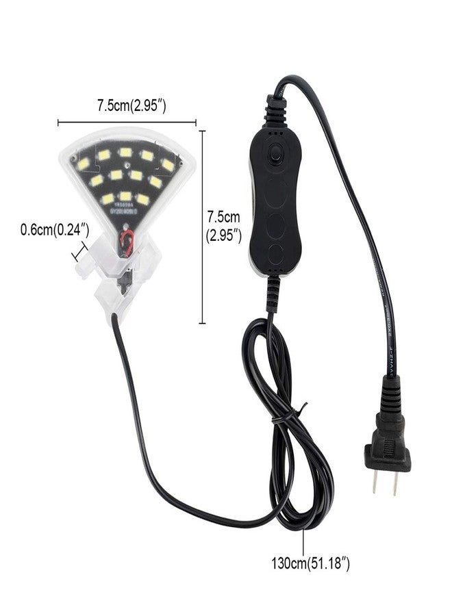 Dannisly M3 Fan Shape Aquarium Light 600lm Ultra Bright LED Clip Lamp 5W 12 LED White Fish Tank Lights - Image 2